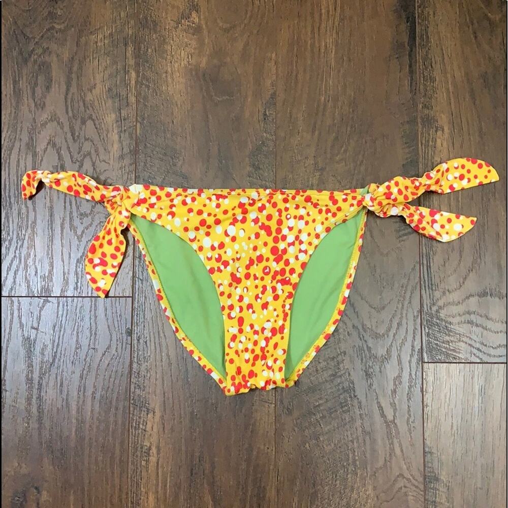 Seven7 Tie-Side Bubble Print Yellow/Red/White Bikini Bottom